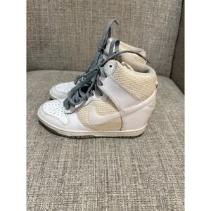 Nike Sky Hi Dunk Wedge Leather Mesh White Womens Size US 5 Sneakers Shoes